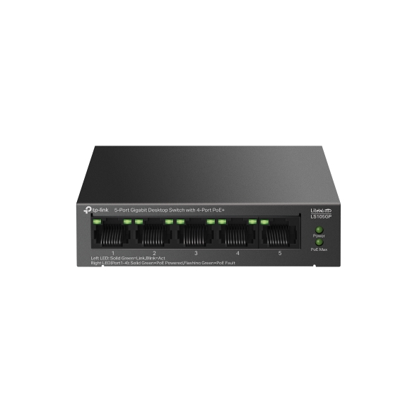 TP LINK 4+1 FULL GIGA POE 10/100/1000 (LS105GP)