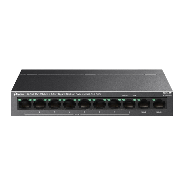 TP LINK 8+2 UPLINK GIGA POE (LS1210P)